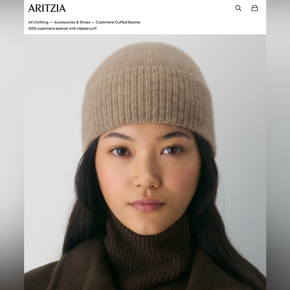 Aritzia Accessories - Aritzia Cashmere Cuffed Beanie